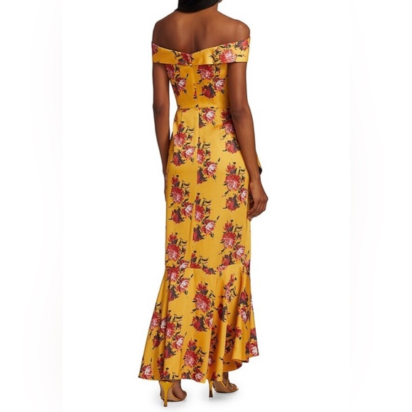 THEIA Rylee Floral Off-The-Shoulder Dress Size 8 - Picture 5 of 5